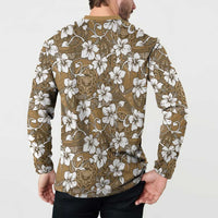 Kuvui Bula Fiji Button Sweatshirt Fijian Tapa Seamless Hibiscus - Polynesian Pride