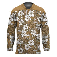 Kuvui Bula Fiji Hockey Jersey Fijian Tapa Seamless Hibiscus - Polynesian Pride