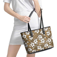 Kuvui Bula Fiji Leather Tote Bag Fijian Tapa Seamless Hibiscus - Polynesian Pride