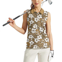 Kuvui Bula Fiji Women Sleeveless Polo Shirt Fijian Tapa Seamless Hibiscus LT14 - Polynesian Pride