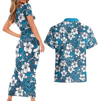 Karakarawa Bula Fiji Couples Matching Short Sleeve Bodycon Dress and Hawaiian Shirt Fijian Tapa Seamless Hibiscus LT14 - Polynesian Pride