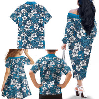 Karakarawa Bula Fiji Family Matching Off The Shoulder Long Sleeve Dress and Hawaiian Shirt Fijian Tapa Seamless Hibiscus LT14 - Polynesian Pride