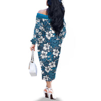Karakarawa Bula Fiji Family Matching Off The Shoulder Long Sleeve Dress and Hawaiian Shirt Fijian Tapa Seamless Hibiscus LT14 - Polynesian Pride