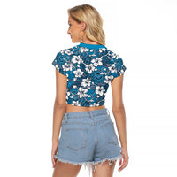 Karakarawa Bula Fiji Raglan Cropped T Shirt Fijian Tapa Seamless Hibiscus - Polynesian Pride