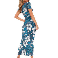 Karakarawa Bula Fiji Short Sleeve Bodycon Dress Fijian Tapa Seamless Hibiscus - Polynesian Pride