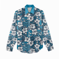 Karakarawa Bula Fiji Women Casual Shirt Fijian Tapa Seamless Hibiscus LT14 - Polynesian Pride