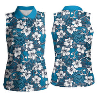 Karakarawa Bula Fiji Women Sleeveless Polo Shirt Fijian Tapa Seamless Hibiscus LT14 - Polynesian Pride