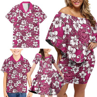Piqi Bula Fiji Family Matching Off Shoulder Short Dress and Hawaiian Shirt Fijian Tapa Seamless Hibiscus LT14 - Polynesian Pride