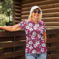 Piqi Bula Fiji Women Polo Shirt Fijian Tapa Seamless Hibiscus - Polynesian Pride