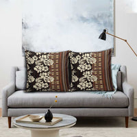 Bula Fiji Masi Pillow Cover Tapa Tropical Hibiscus Half Stylized - Polynesian Pride