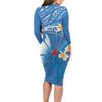 Polynesia Diabetes Awareness Month Family Matching Long Sleeve Bodycon Dress and Hawaiian Shirt In November We Wear Blue LT14 - Polynesian Pride