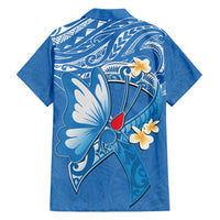 Polynesia Diabetes Awareness Month Family Matching Off Shoulder Short Dress and Hawaiian Shirt In November We Wear Blue LT14 - Polynesian Pride