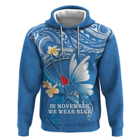 Polynesia Diabetes Awareness Month Zip Hoodie In November We Wear Blue LT14 Pullover Hoodie Blue - Polynesian Pride
