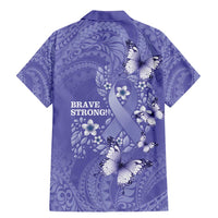 Polynesia Stomach Cancer Awareness Family Matching Mermaid Dress and Hawaiian Shirt Periwinkle Ribbon Brave Strong! LT14 - Polynesian Pride