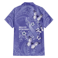 Polynesia Stomach Cancer Awareness Family Matching Tank Maxi Dress and Hawaiian Shirt Periwinkle Ribbon Brave Strong! LT14 - Polynesian Pride