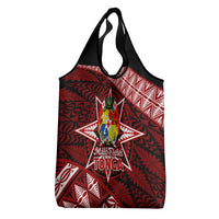 Malo e lelei Tonga Grocery Bag Tongan Ngatu Pattern Red Version
