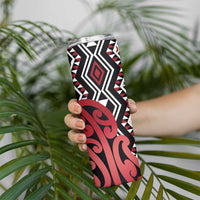 New Zealand Skinny Tumbler Aotearoa Kowhaiwhai Mix Taniko Art - Red LT14 - Polynesian Pride