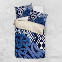 New Zealand Bedding Set Aotearoa Kowhaiwhai Mix Taniko Art - Blue LT14 US Twin 172cm x 218cm Blue - Polynesian Pride