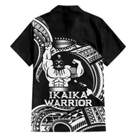 Black Hawaii Ikaika Warrior Family Matching Off The Shoulder Long Sleeve Dress and Hawaiian Shirt Hawaiian Power LT14 - Polynesian Pride