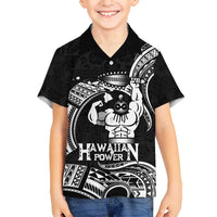 Black Hawaii Ikaika Warrior Family Matching Off Shoulder Maxi Dress and Hawaiian Shirt Hawaiian Power