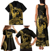 Gold Hawaii Ikaika Warrior Family Matching Tank Maxi Dress and Hawaiian Shirt Hawaiian Power LT14 - Polynesian Pride
