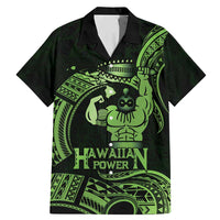 Green Hawaii Ikaika Warrior Family Matching Mermaid Dress and Hawaiian Shirt Hawaiian Power LT14 Dad's Shirt - Short Sleeve Green - Polynesian Pride