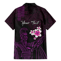 Personalised Hawaii King Kamehameha Day Family Matching Mermaid Dress and Hawaiian Shirt Plumeria With Kakau Pattern - Purple LT14 - Polynesian Pride