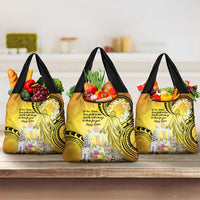 Polynesia Easter Day Grocery Bag He Is Risen Lilium Longiflorum Polynesian Pattern