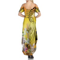 Polynesia Easter Day Summer Maxi Dress He Is Risen Lilium Longiflorum Polynesian Pattern LT14 - Polynesian Pride