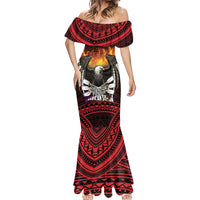 Fautasi Race Day American Samoa Mermaid Dress Bald Eagle Polynesian Tattoo