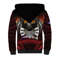 Fautasi Race Day American Samoa Sherpa Hoodie Bald Eagle Polynesian Tattoo