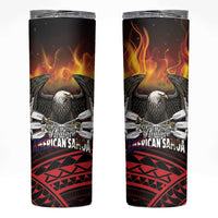 Fautasi Race Day American Samoa Skinny Tumbler Bald Eagle Polynesian Tattoo LT14 Black - Polynesian Pride