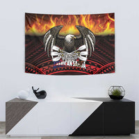 Fautasi Race Day American Samoa Tapestry Bald Eagle Polynesian Tattoo