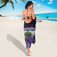Purple Traditional Cloak Aotearoa Sarong Maori Paua Shell Korowai Pattern