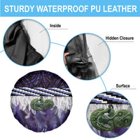 Purple Traditional Cloak Aotearoa Spare Tire Cover Maori Paua Shell Korowai Pattern LT14 - Polynesian Pride