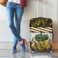 Yellow Traditional Cloak Aotearoa Luggage Cover Maori Paua Shell Korowai Pattern