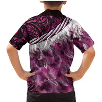 Pink Traditional Cloak Aotearoa Family Matching Mermaid Dress and Hawaiian Shirt Maori Paua Shell Korowai Pattern LT14 - Polynesian Pride