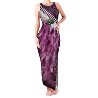 Pink Traditional Cloak Aotearoa Family Matching Tank Maxi Dress and Hawaiian Shirt Maori Paua Shell Korowai Pattern LT14 Mom's Dress Pink - Polynesian Pride