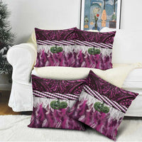 Pink Traditional Cloak Aotearoa Pillow Cover Maori Paua Shell Korowai Pattern - Polynesian Pride