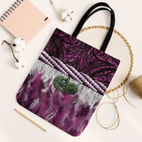 Pink Traditional Cloak Aotearoa Tote Bag Maori Paua Shell Korowai Pattern - Polynesian Pride
