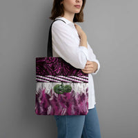 Pink Traditional Cloak Aotearoa Tote Bag Maori Paua Shell Korowai Pattern - Polynesian Pride