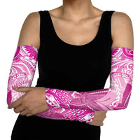 Personalised Polynesia Breast Cancer Awareness Arm Sleeves Think Pink Ribbon Polynesian Butterflies