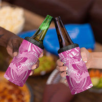 Personalised Polynesia Breast Cancer Awareness 4 in 1 Can Cooler Tumbler Think Pink Ribbon Polynesian Butterflies