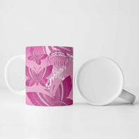 Personalised Polynesia Breast Cancer Awareness Ceramic Mug Think Pink Ribbon Polynesian Butterflies