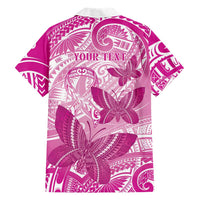 Personalised Polynesia Breast Cancer Awareness Family Matching Tank Maxi Dress and Hawaiian Shirt Think Pink Ribbon Polynesian Butterflies LT14 - Polynesian Pride