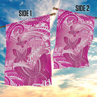 Polynesia Breast Cancer Awareness Garden Flag Think Pink Ribbon Polynesian Butterflies