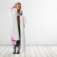 Polynesia Breast Cancer Awareness Hooded Blanket Think Pink Ribbon Polynesian Butterflies