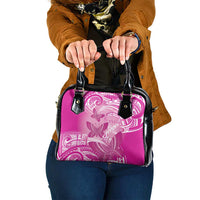 Polynesia Breast Cancer Awareness Shoulder Handbag Think Pink Ribbon Polynesian Butterflies