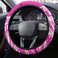 Polynesia Breast Cancer Awareness Steering Wheel Cover Think Pink Ribbon Polynesian Butterflies