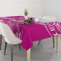 Polynesia Breast Cancer Awareness Tablecloth Think Pink Ribbon Polynesian Butterflies